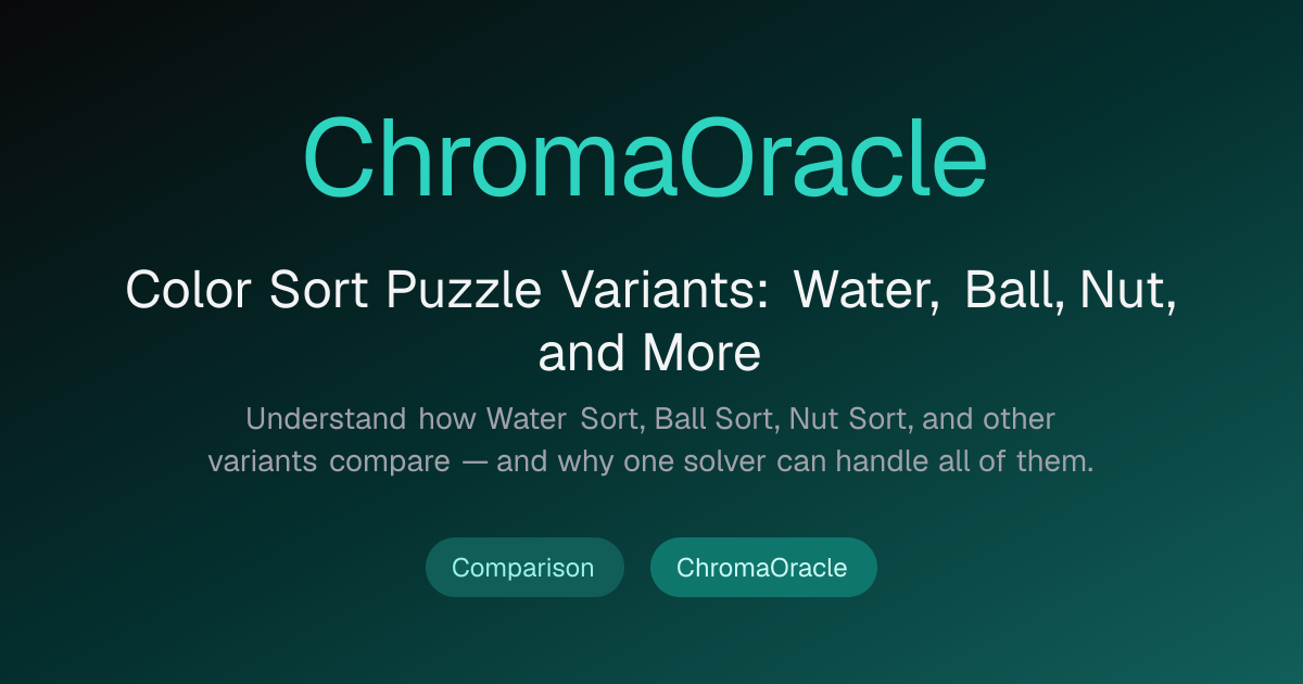 Color Sort Puzzle Variants: Water, Ball, Nut, and More | ChromaOracle